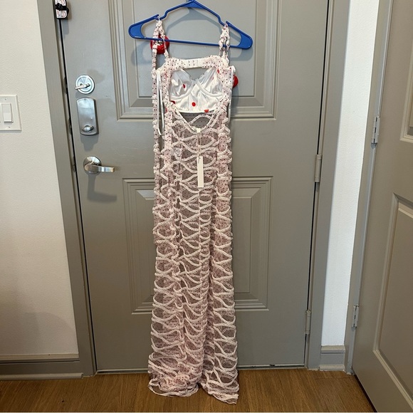 NWT For Love & Lemons Giada Sheer Polka Dot Maxi Dress - Matching Panty Size XXS - Picture 4 of 12